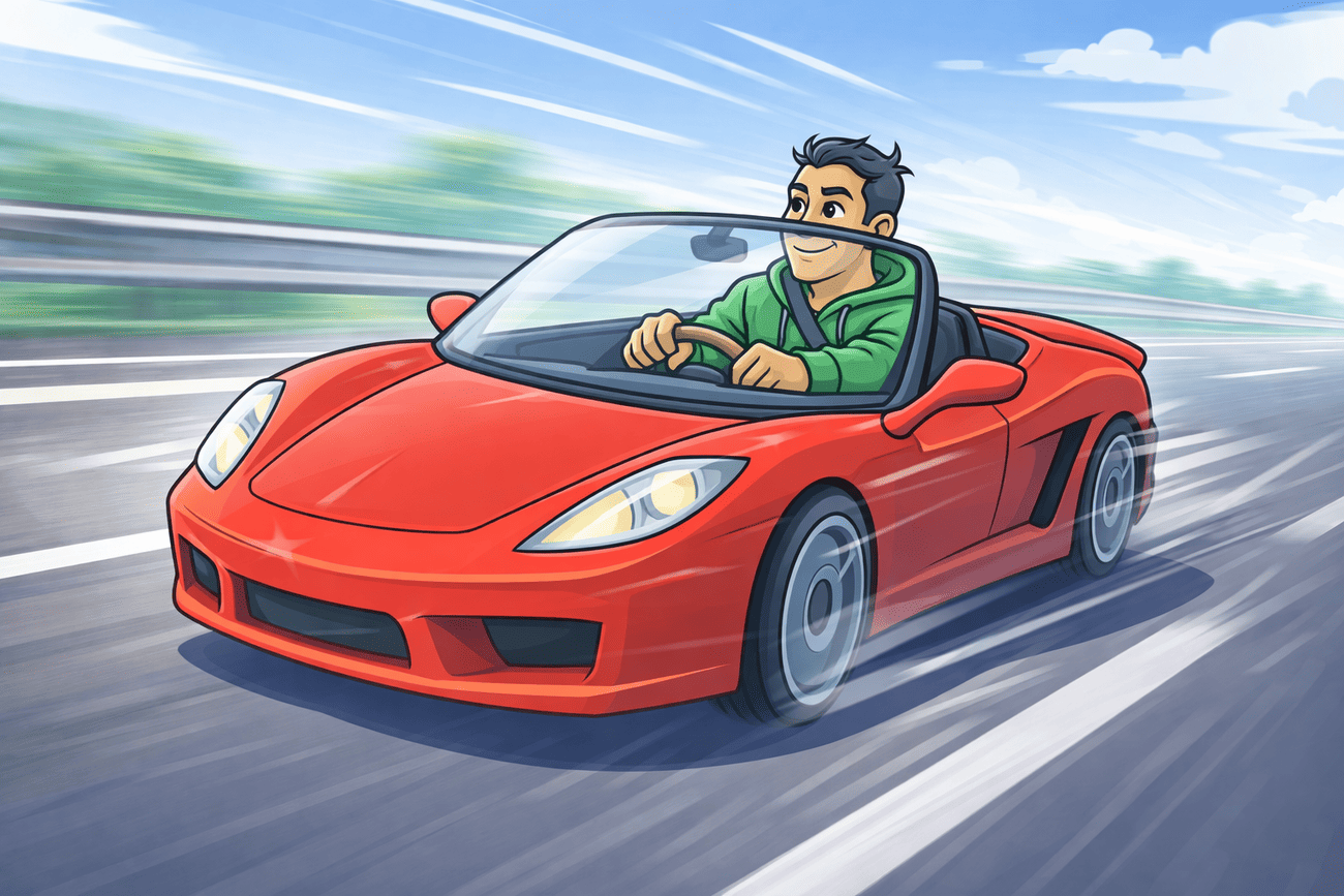 Иллюстрация глагола speed
